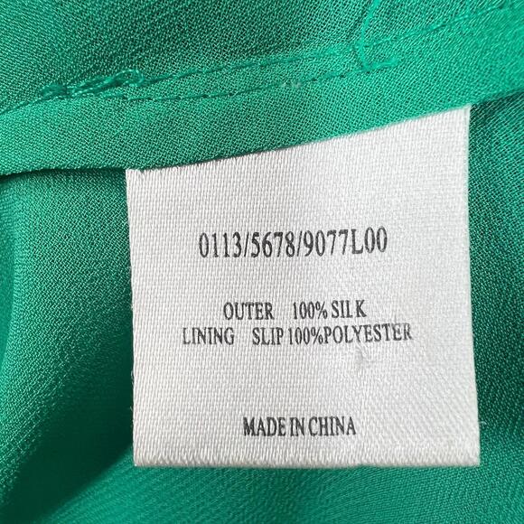 Hobbs London Dress Size 16 Silk Short Sleeve Blue Green Pink Splatter No Belt - Picture 5 of 9